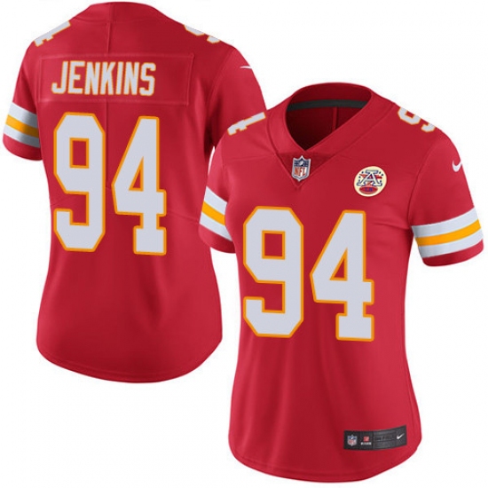Women's Nike Kansas City Chiefs #94 Jarvis Jenkins Red Team Color Vapor Untouchable Limited Player NFL Jersey - Ujersey
