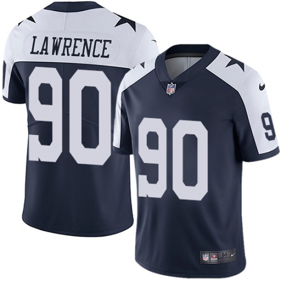 Men's Nike Dallas Cowboys #90 Demarcus Lawrence Navy Blue Throwback Alternate Vapor Untouchable Limited Player NFL Jersey - Ujersey