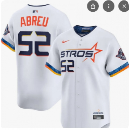 Men's Houston Astros #52 Abreu Nike White Home Replica Jersey - Ujersey