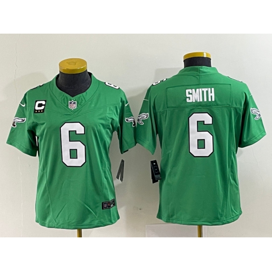 Women's Nike Philadelphia Eagles #6 DeVonta Smith Green 2023 F.U.S.E. Vapor Untouchable C Stitched Football Jersey - Ujersey