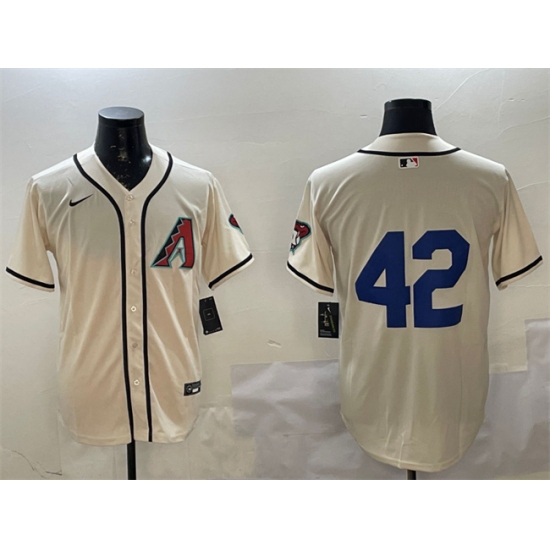 Men's Arizona Diamondbacks #42 Jackie Robinson Cream Limited Stitched Baseball Jersey