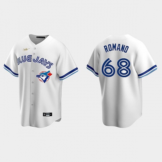 Men's Jordan Romano Blue Jays #68 Jordan Romano White Cooperstown Collection Jersey