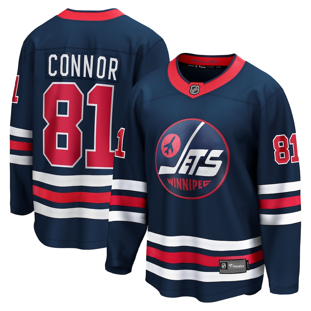 Men's Winnipeg Jets Kyle Connor Fanatics Navy Alternate Breakaway Jersey - ujerseystore
