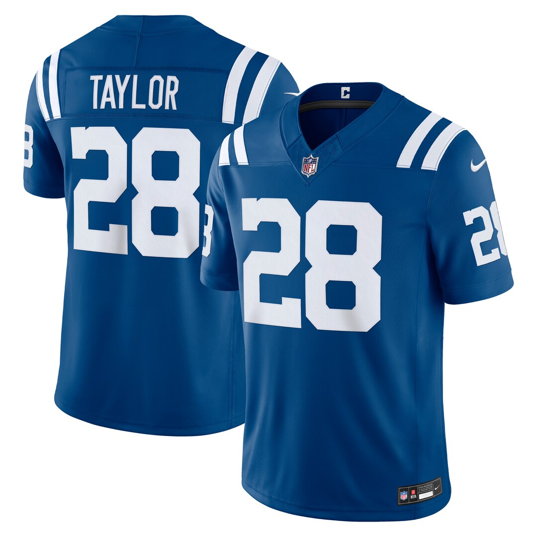 Men's Indianapolis Colts Jonathan Taylor Nike Royal Team Vapor F.U.S.E. Stitched Limited Jersey - U-jersey