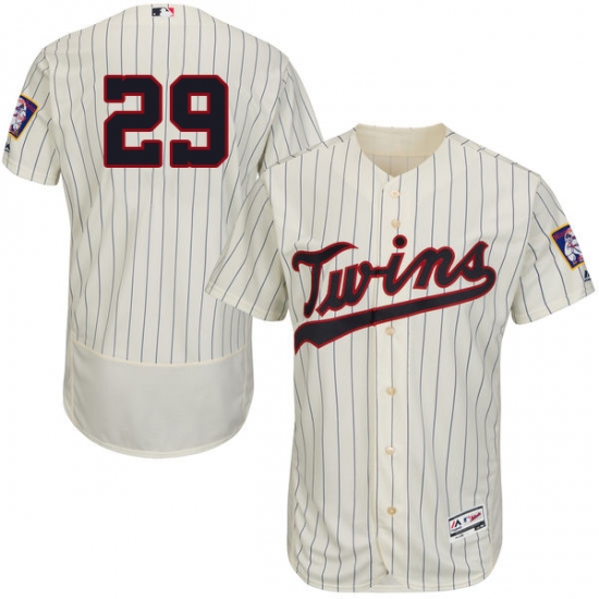 Men's Majestic Minnesota Twins #29 Rod Carew Authentic Cream Alternate Flex Base Authentic Collection MLB Jersey - Ujersey
