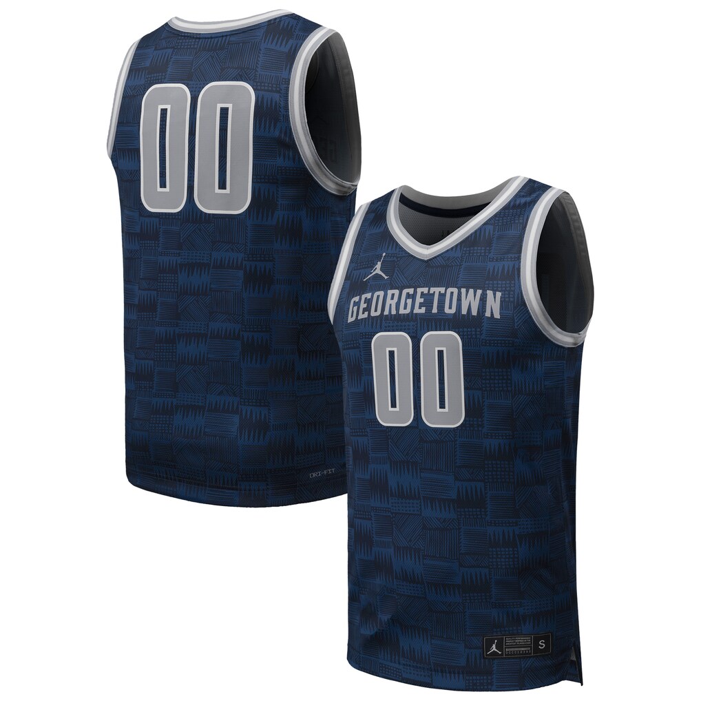 Men's Jordan Brand #00 Navy Georgetown Hoyas Replica Basketball Jersey - Ujersey