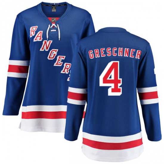 Women's New York Rangers #4 Ron Greschner Fanatics Branded Royal Blue Home Breakaway NHL Jersey - Ujersey
