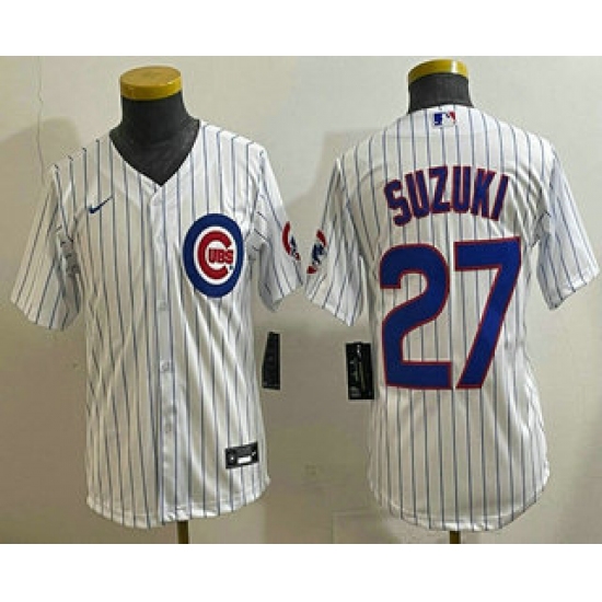 Youth Chicago Cubs #27 Seiya Suzuki White Limited Stitched Jersey - Ujersey
