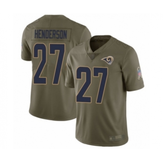 Youth Los Angeles Rams #27 Darrell Henderson Limited Olive 2017 Salute to Service Football Jersey - Ujersey