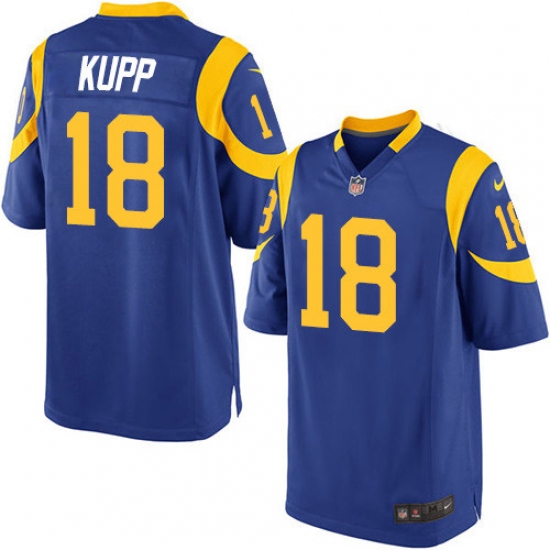 Men's Nike Los Angeles Rams #18 Cooper Kupp Game Royal Blue Alternate NFL Jersey - Ujersey