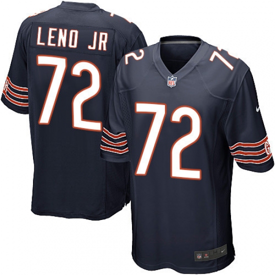 Men's Nike Chicago Bears #72 Charles Leno Game Navy Blue Team Color NFL Jersey - Ujersey