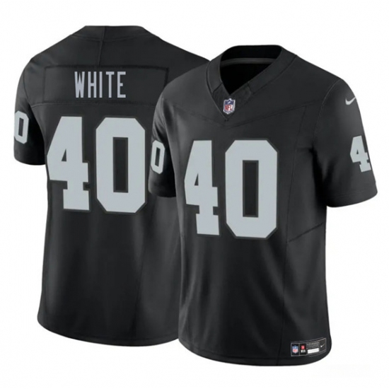 Men's Las Vegas Raiders #40 Devin White Black 2025 F.U.S.E. Vapor Football Stitched Jersey - Ujersey
