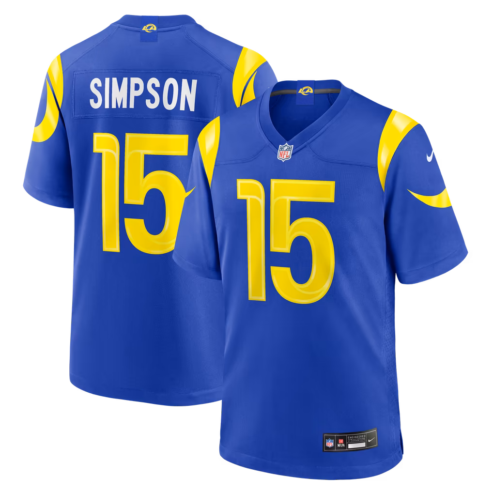 Men's Los Angeles Rams Ty Simpson Nike Royal Team Game Jersey - SUjersey01