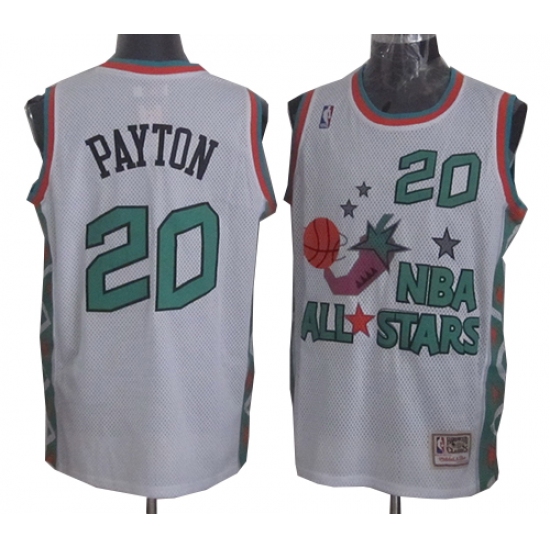Men's Mitchell and Ness Oklahoma City Thunder #20 Gary Payton Authentic White 1996 All Star Throwback NBA Jersey - Ujersey