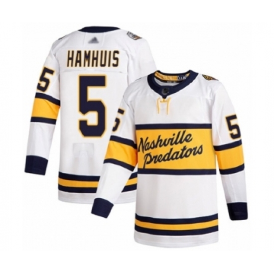 Youth Nashville Predators #5 Dan Hamhuis Authentic White 2020 Winter Classic Hockey Jersey - Ujersey