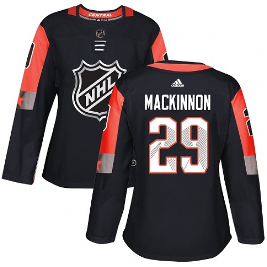 Women's Adidas Colorado Avalanche #29 Nathan MacKinnon Authentic Black 2018 All-Star Central Division NHL Jersey - Ujersey