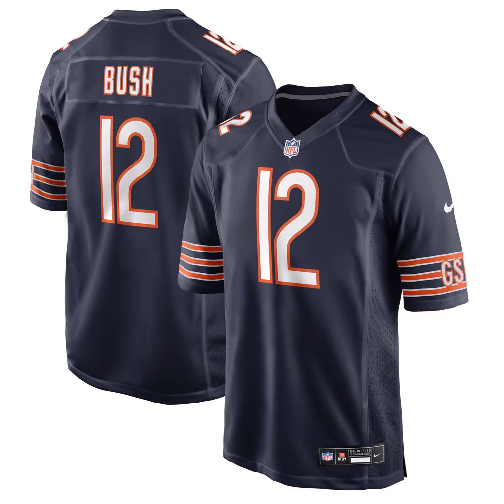 Men's Chicago Bears Devin Bush Nike Navy Team Game Jersey - U-jersey