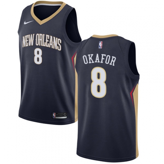 Youth Nike New Orleans Pelicans #8 Jahlil Okafor Swingman Navy Blue NBA Jersey - Icon Edition - Ujersey