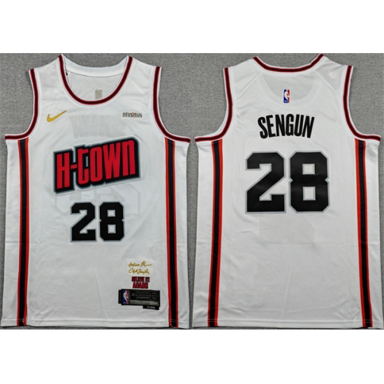 Men's Houston Rockets #28 Alperen Sengun White 2024 25 City Edition Stitched Jersey - Ujersey