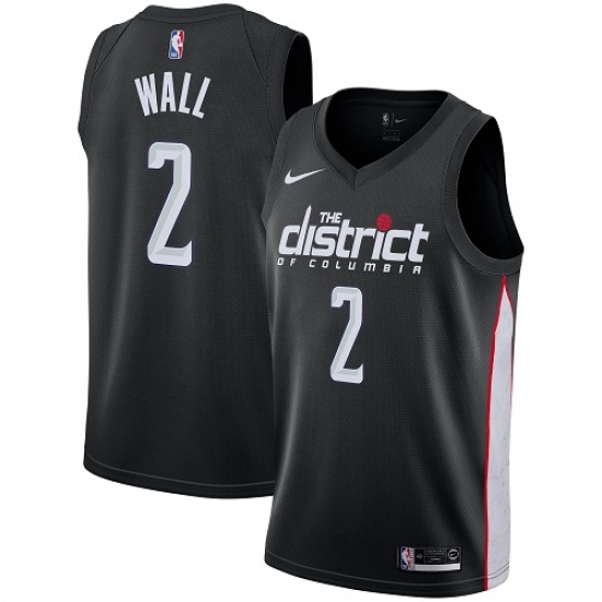 Women's Nike Washington Wizards #2 John Wall Swingman Black NBA Jersey - City Edition - Ujersey
