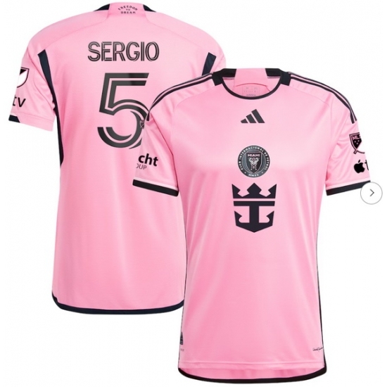 Men's Inter Miami CF Sergio Busquets adidas Pink 2024 2getherness Authentic Player Jersey - Ujersey