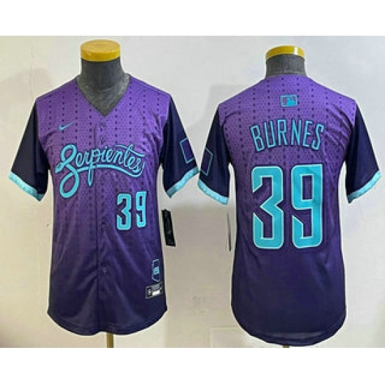 Youth Arizona Diamondbacks #39 Corbin Burnes Purple 2025 City Connect Limited Jersey
