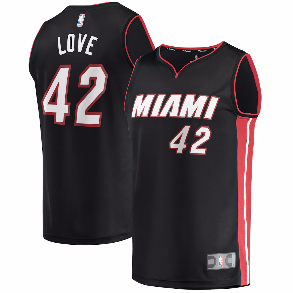 Men's Miami Heat Kevin Love Fanatics Black Fast Break Player Jersey - Icon Edition - Vujersey Los Angeles Rams