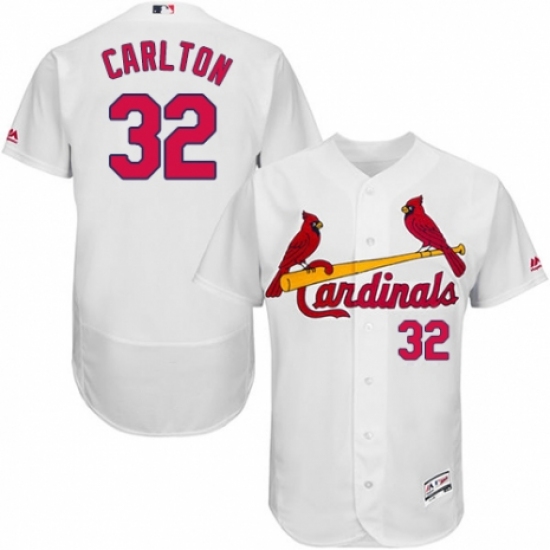 Men's Majestic St. Louis Cardinals #32 Steve Carlton White Home Flex Base Authentic Collection MLB Jersey - Ujersey