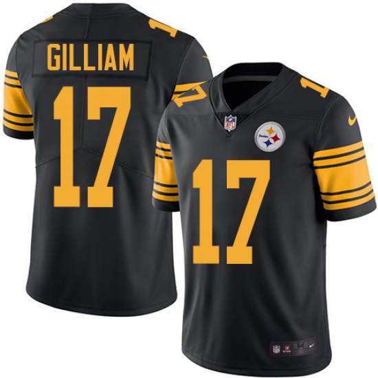 Men's Nike Pittsburgh Steelers #17 Joe Gilliam Limited Black Rush Vapor Untouchable NFL Jersey - Ujersey
