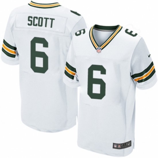 Men's Nike Green Bay Packers #6 JK Scott Elite White NFL Jersey - Ujersey