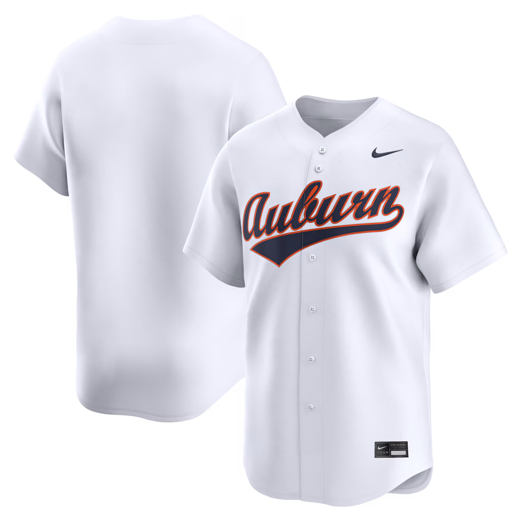 Men's Nike White Auburn Tigers Home Limited Baseball Jersey