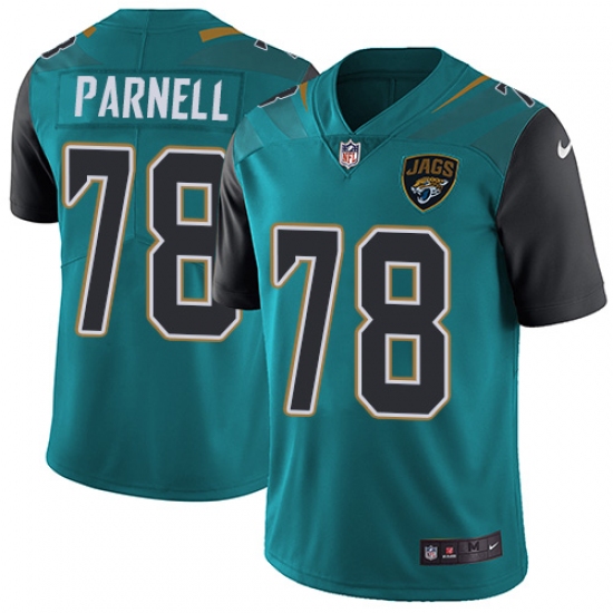 Youth Nike Jacksonville Jaguars #78 Jermey Parnell Teal Green Team Color Vapor Untouchable Limited Player NFL Jersey - Ujersey