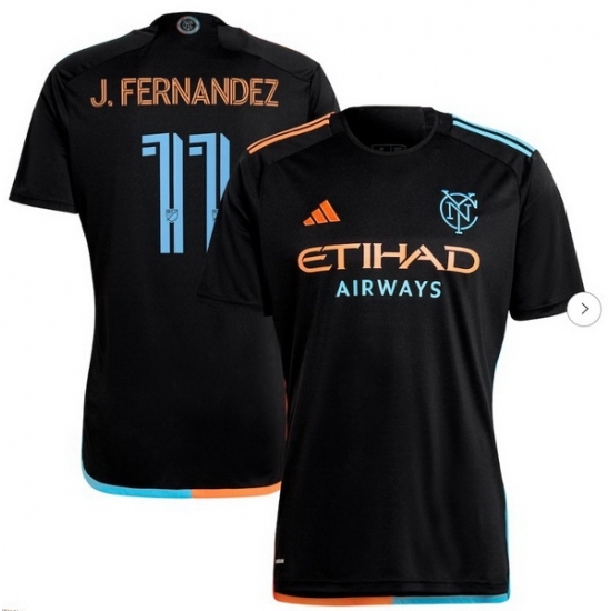 Men's New York City FC Julian Fernandez adidas Black 2024 24 7 Kit Replica Player Jersey - Ujersey