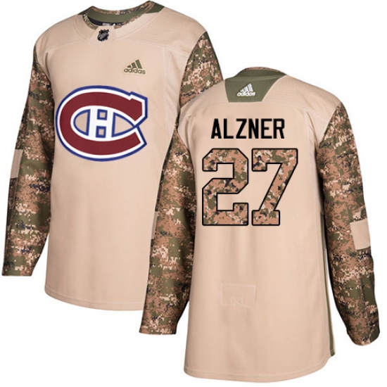 Men's Adidas Montreal Canadiens #27 Karl Alzner Authentic Camo Veterans Day Practice NHL Jersey - Ujersey