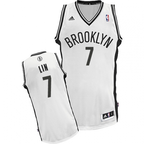 Youth Adidas Brooklyn Nets #7 Jeremy Lin Swingman White Home NBA Jersey - Ujersey
