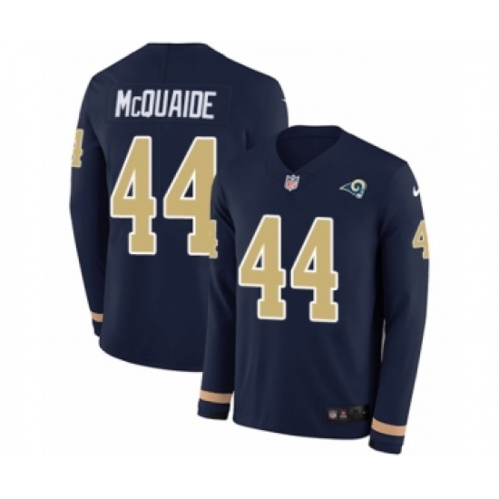 Men's Nike Los Angeles Rams #44 Jacob McQuaide Limited Navy Blue Therma Long Sleeve NFL Jersey - Ujersey