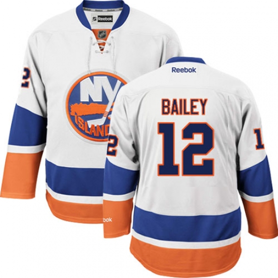 Men's Reebok New York Islanders #12 Josh Bailey Authentic White Away NHL Jersey - Ujersey