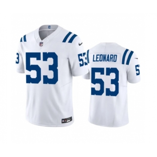 Men's Indianapolis Colts #53 Shaquille Leonard White 2023 F.U.S.E Vapor Untouchable Stitched Football Jersey - Ujersey