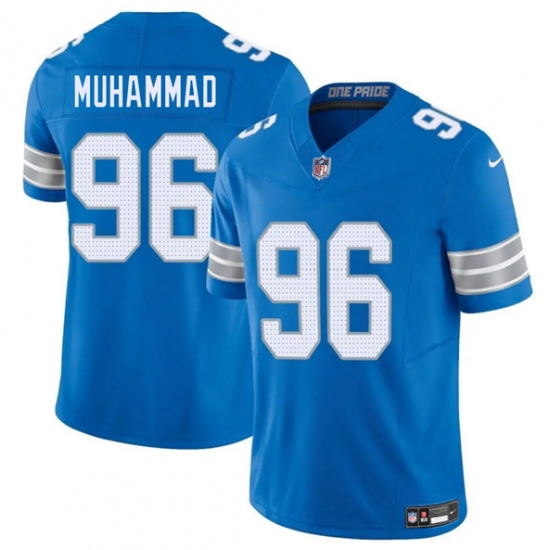 Men's Detroit Lions #96 Al-Quadin Muhammad Blue 2025 F.U.S.E. Vapor Limited Football Stitched Jersey - Ujersey
