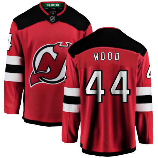 Men's New Jersey Devils #44 Miles Wood Fanatics Branded Red Home Breakaway NHL Jersey - Ujersey