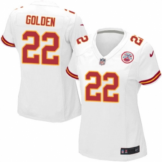 Women's Nike Kansas City Chiefs #22 Robert Golden Game White NFL Jersey - Ujersey