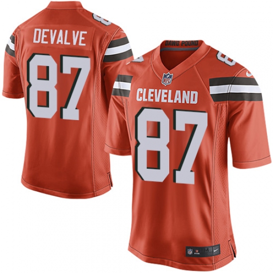 Men's Nike Cleveland Browns #87 Seth DeValve Game Orange Alternate NFL Jersey - Ujersey