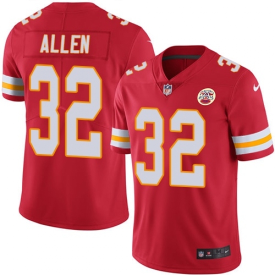 Youth Nike Kansas City Chiefs #32 Marcus Allen Red Team Color Vapor Untouchable Limited Player NFL Jersey - Ujersey