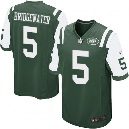 Men's Nike New York Jets #5 Teddy Bridgewater Game Green Team Color NFL Jersey - Ujersey