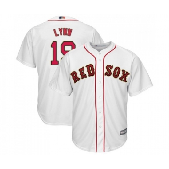 Youth Boston Red Sox #19 Fred Lynn Authentic White 2019 Gold Program Cool Base Baseball Jersey - Ujersey