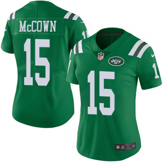 Women's Nike New York Jets #15 Josh McCown Limited Green Rush Vapor Untouchable NFL Jersey - Ujersey