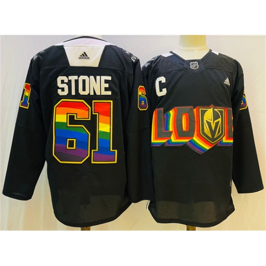 Men's Vegas Golden Knights #61 Mark Stone Black 2024-25 Stitched Hockey Jersey - Ujersey