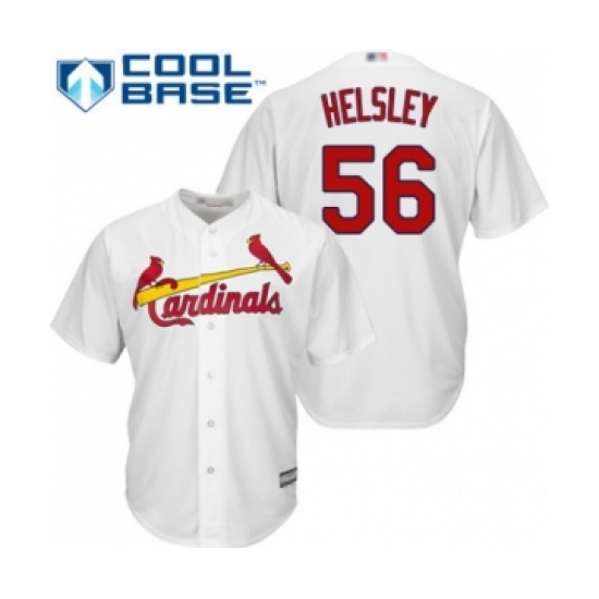 Youth St. Louis Cardinals #56 Ryan Helsley Authentic White Home Cool Base Baseball Player Jersey - Ujersey