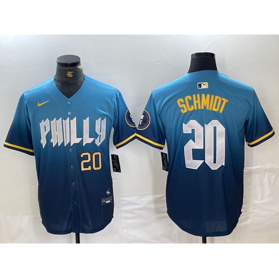 Men's Philadelphia Phillies #20 Mike Schmidt Blue 2024 City Cool Base Jersey - ujerseystore