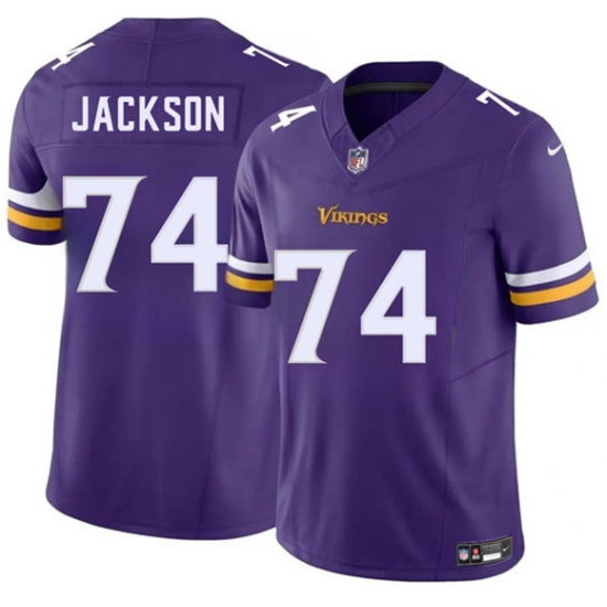 Men's Minnesota Vikings #74 Donovan Jackson Purple 2025 Draft F.U.S.E. Vapor Untouchable Limited Football Stitched Jersey - Ujersey